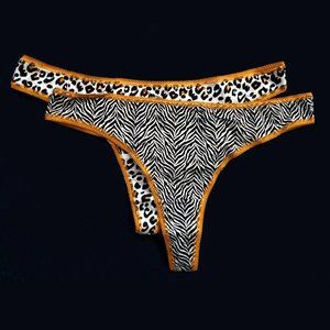 2 Pairs Sexy Super Comfy Plus Size Thong Panties